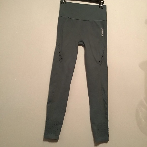 GYMSHARK Fauna Teal Energy Seamless Leggings - Picture 6 of 13